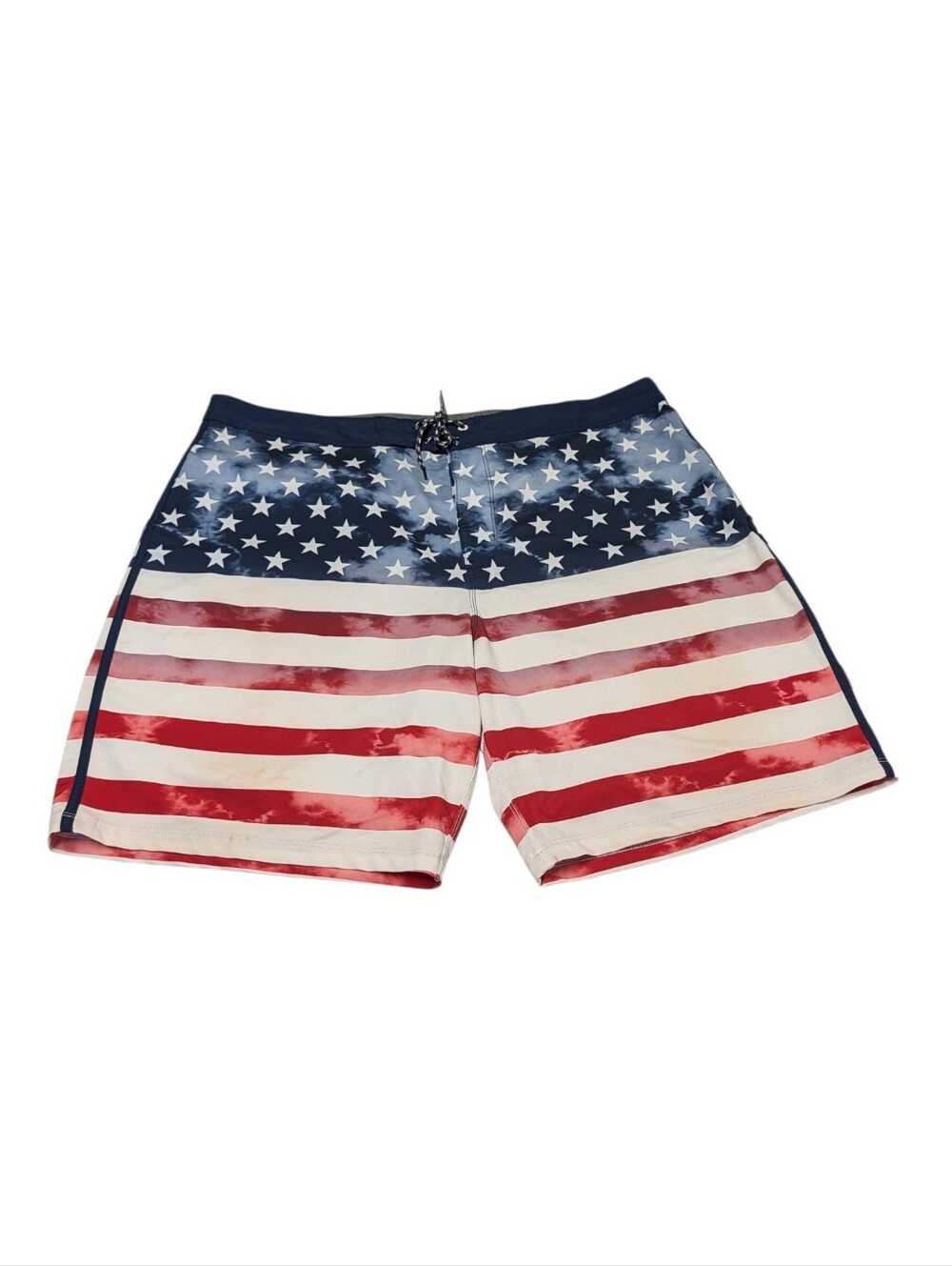 Hurley Men's USA Flag Stars Board Shorts Size 40 Drawstring Pocket